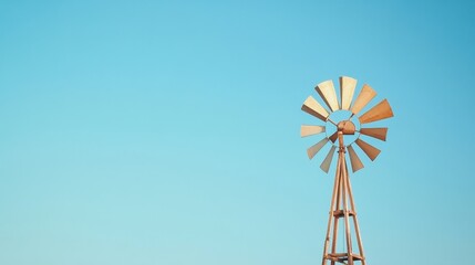 windmill under a clear blue sky