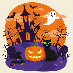 flat illustration of halloween 