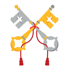 Papal Coat of Arms Keys of Heaven Catholic Heraldic Key Symbol Design