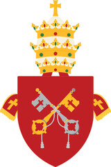 Papal Coat of Arms Keys of Heaven Red Shield Catholic Heraldic Icon