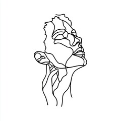 Fragmented Emotions Line Art &ndash; Abstract Mental Health Vector Illustration