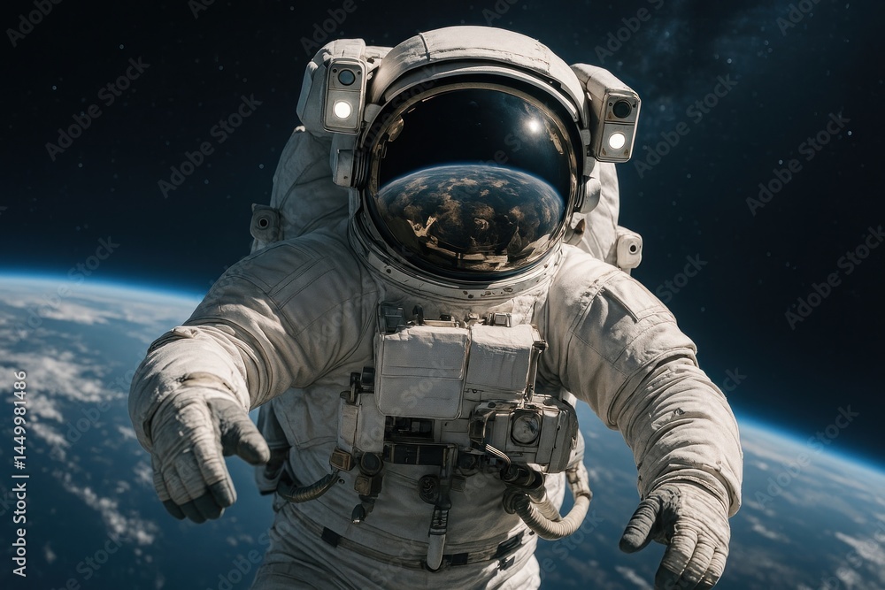 Poster astronaut floating in space