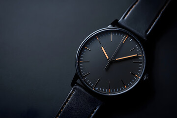 Modern Mastery: A Sleek Designer Watch black background