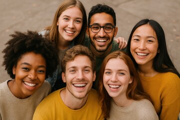 Fototapeta premium Diverse group smiling happily.