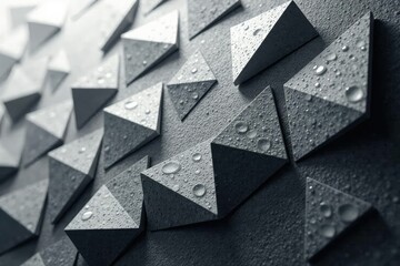 Subtle grayscale triangles forming a dynamic grid, seamless, motif