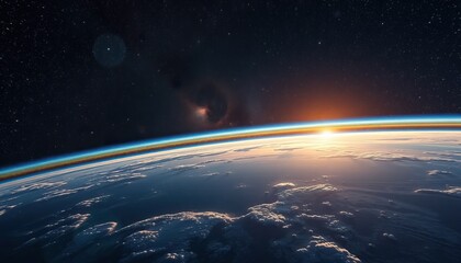 Obraz premium Earth sunrise from space