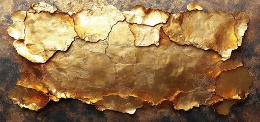 Fototapeta premium Golden Abstract Art: Textured Gold Leaf on Dark Background
