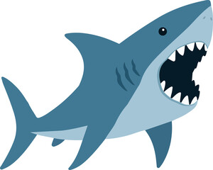 Great white shark animal cartoon sea