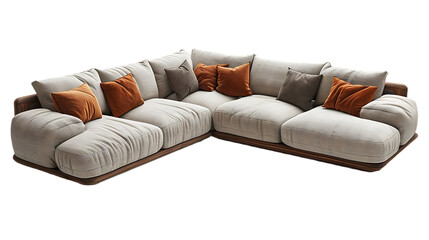 L Shape Couch Isolated on Transparent Background