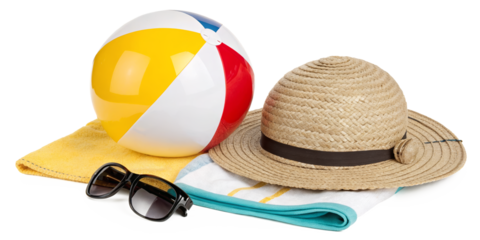beach gear PNG, transparent background, isolate