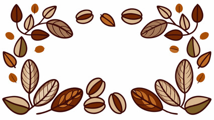 Elegant Coffee Bean and Leaf Frame Design for Creative Projects