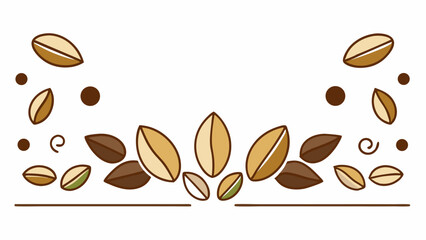 Elegant Minimalist Seed and Grain Border with Earthy Tones Design