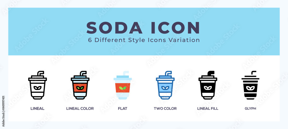 Aufkleber soda icon for web. mobile apps and ui.