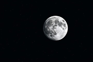 Moon in the night sky. 3D illustration