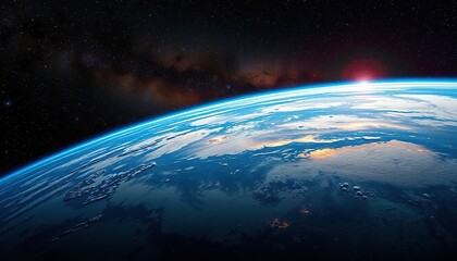 Obraz premium Earth from Space, Sunrise