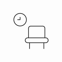 Waiting room chair service icon vector sign