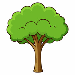 vector tree with green leaves