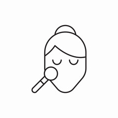 Face powder makeup brush icon vector sign