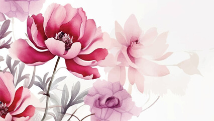 Floral background. Floral texture. Bright seamless pattern with flowers. Watercolor illustration.