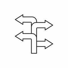 Direction arrows navigation guide icon vector sign