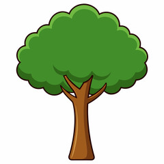 green tree isolated on white