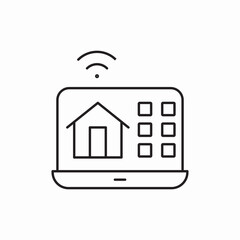 laptop smart home control panel icon vector sign