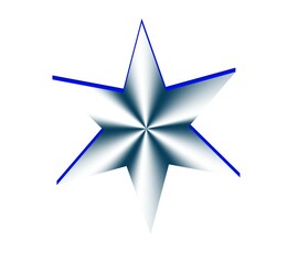 silver star isolated on blue 