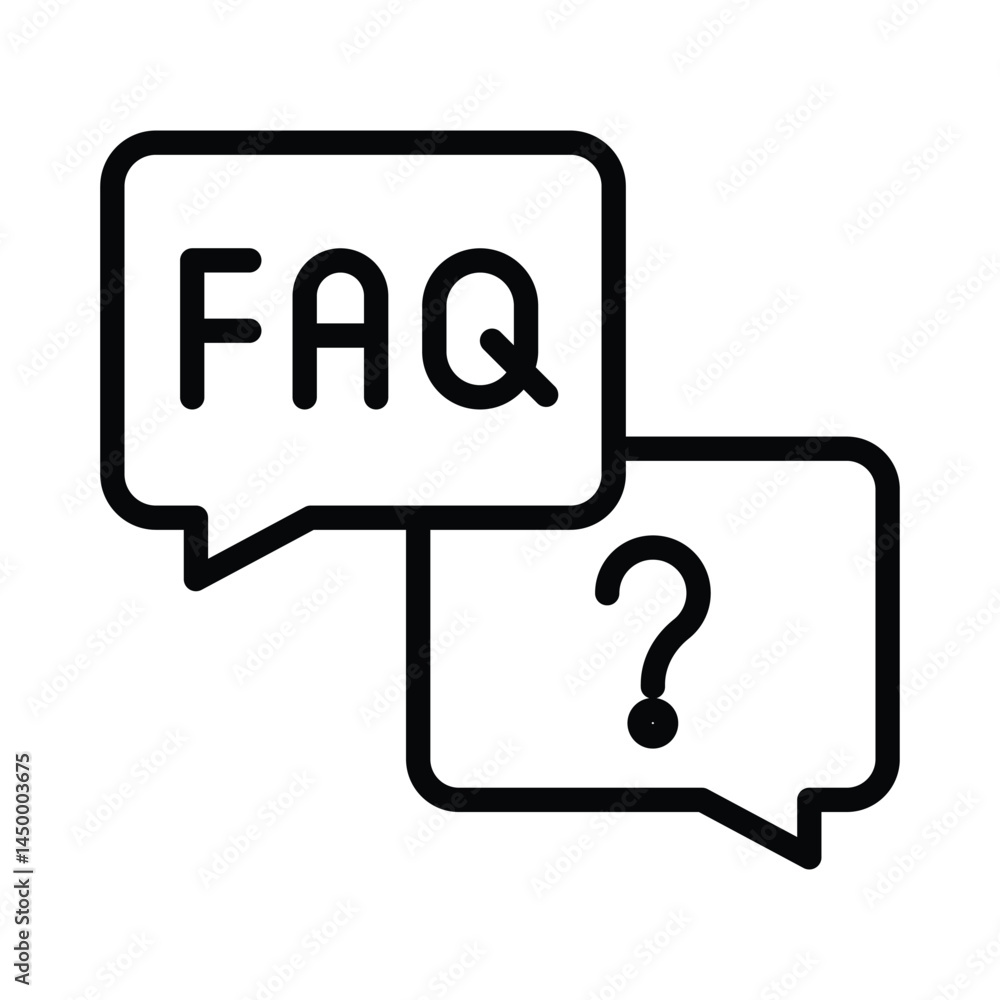 Poster faq vector outline icon. eps10 file