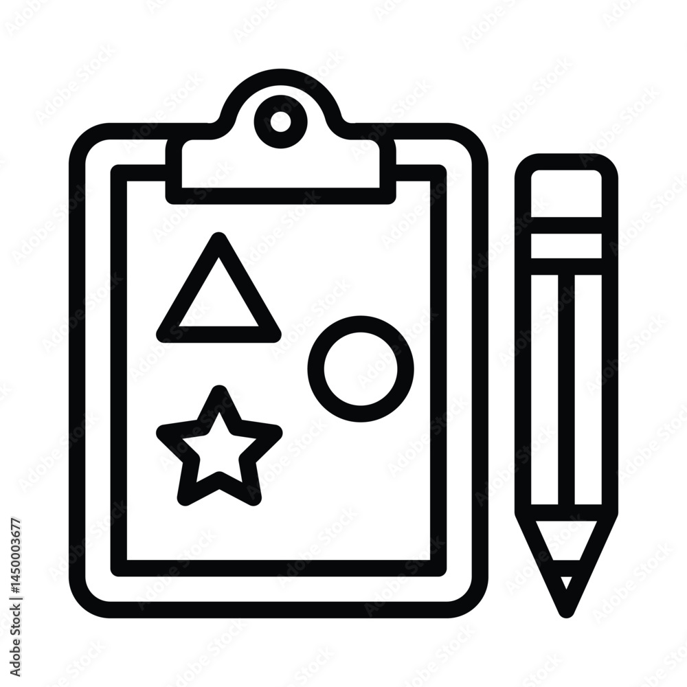 Poster experimental design vector outline icon. eps10 file