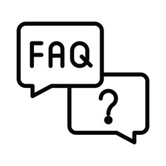Faq Vector outline icon. Eps10 file 