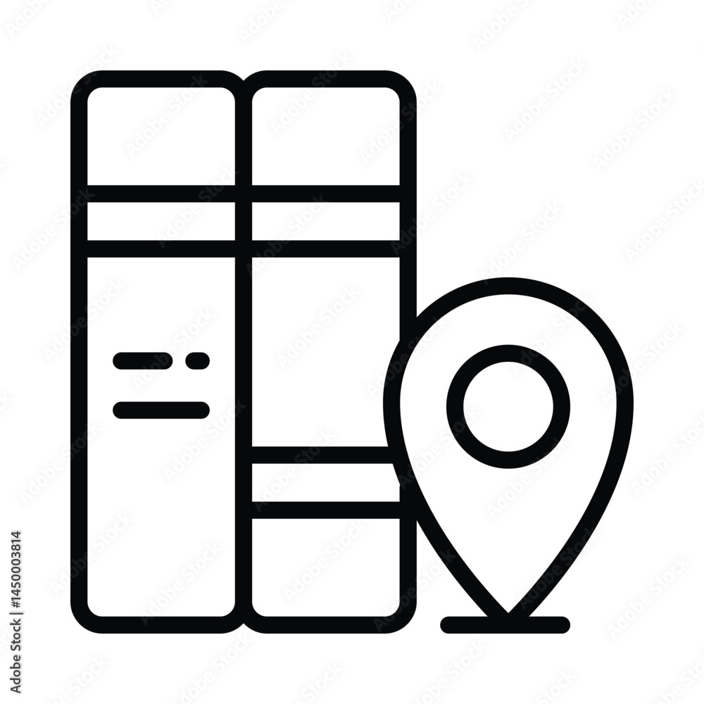 Poster library location vector outline icon. eps10 file
