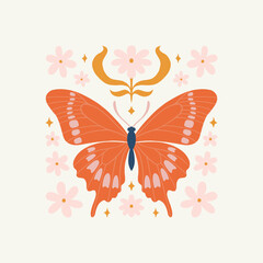 Floral abstract elements. Botanical composition. Modern trendy Matisse minimal style. Floral poster, invite. Vector arrangements for greeting card or invitation design