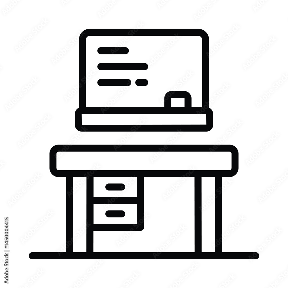 Poster class room vector outline icon. eps10 file