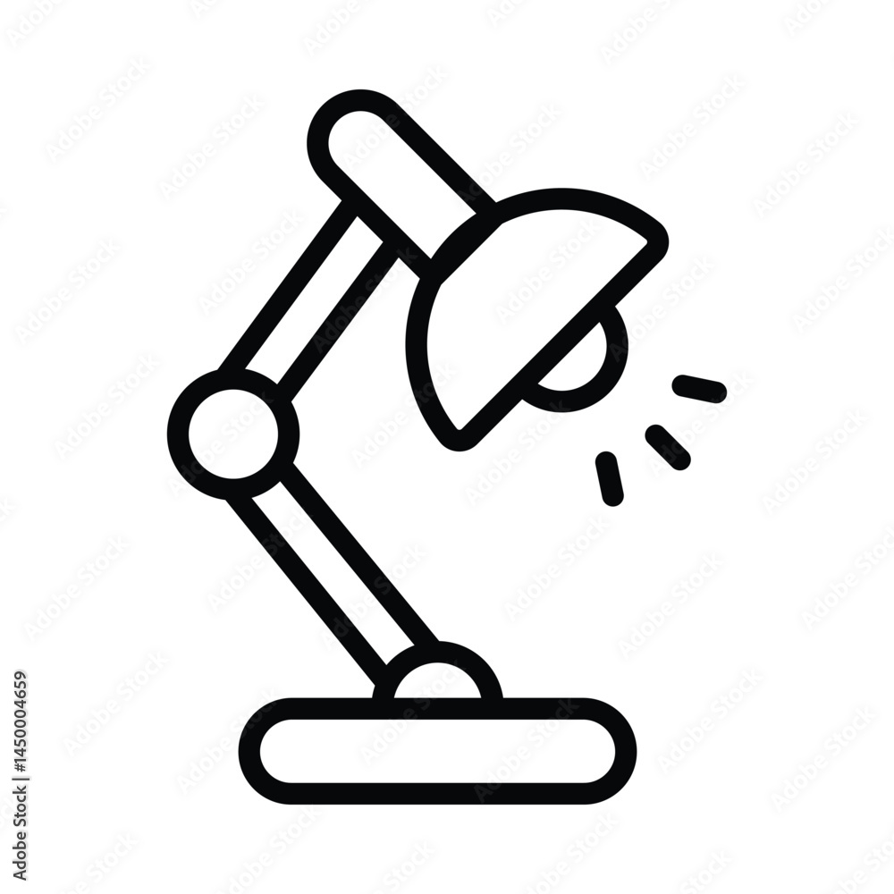 Aufkleber table lamp vector outline icon. eps10 file