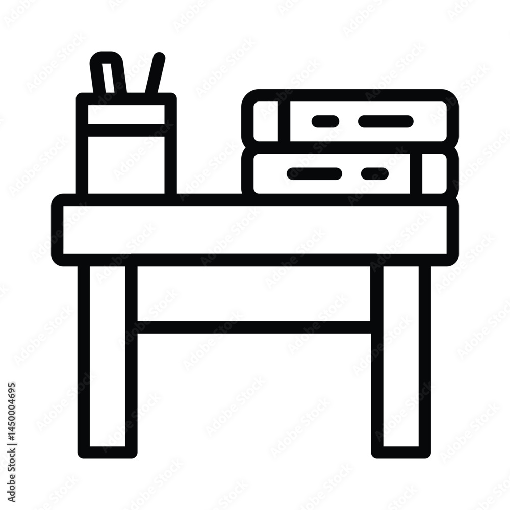 Poster study desk vector outline icon. eps10 file