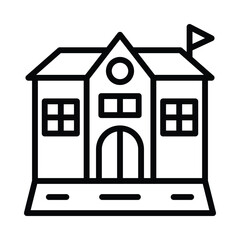 School Vector outline icon. Eps10 file 