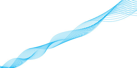 Abstract wavy blue stream element for design on transparent background isolated. Blue lines vector illustration. Curved wave. Abstract wave element for design.	