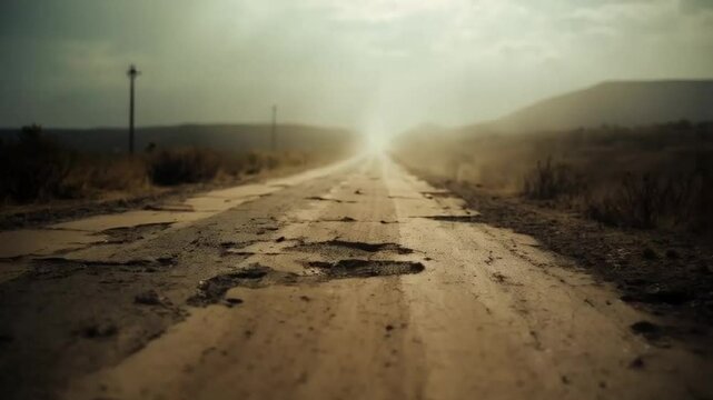 The damaged road caused traffic delays, making the commute longer and more hazardous for drivers.