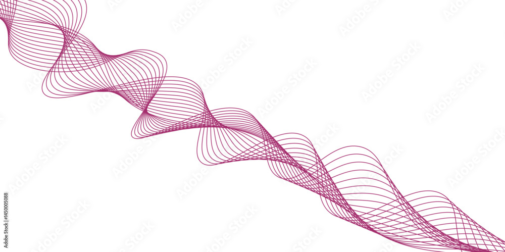 Aufkleber abstract vector background with pink wavy lines. pink wave background. design element for technology