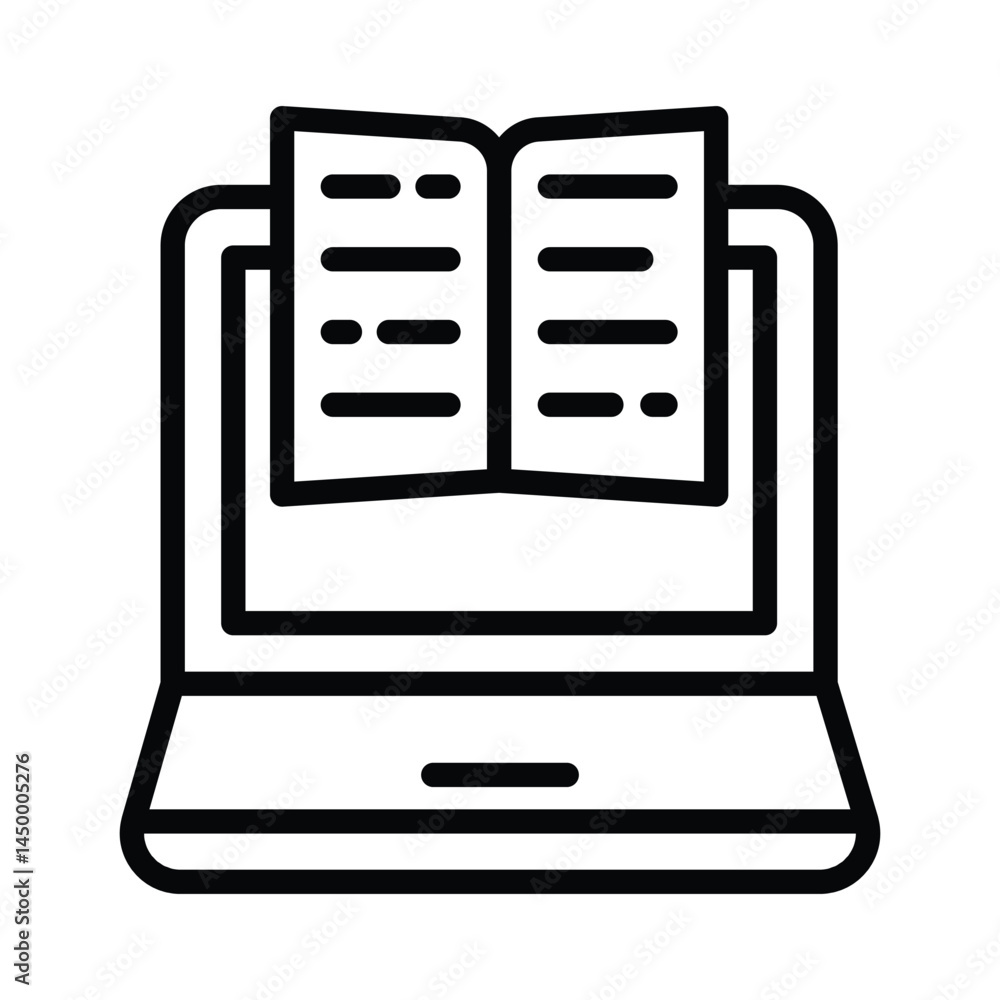 Poster online library vector outline icon. eps10 file