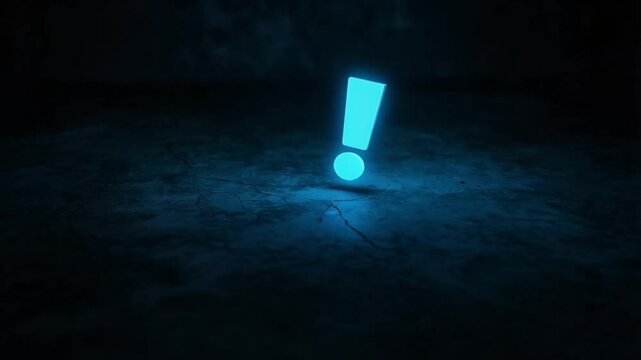 The blue exclamation mark appeared suddenly, catching everyone's attention with its mysterious glowing presence.
