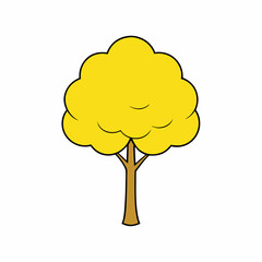 cartoon tree with clouds
