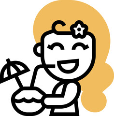 coconut illustration on a white background 