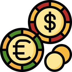 coin illustration on a white background 