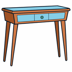 wooden table isolated on white