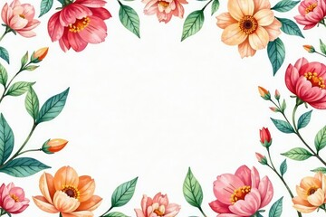 Delicate watercolor floral pattern, ideal for spring events , floral, brochure