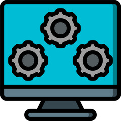 desktop computer illustration on a white background     