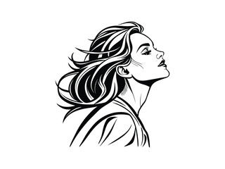 woman with long hair beauty