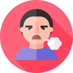 difficulty breathing illustration on a white background 