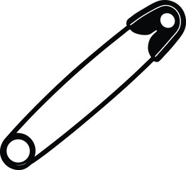 safety pin open on white background